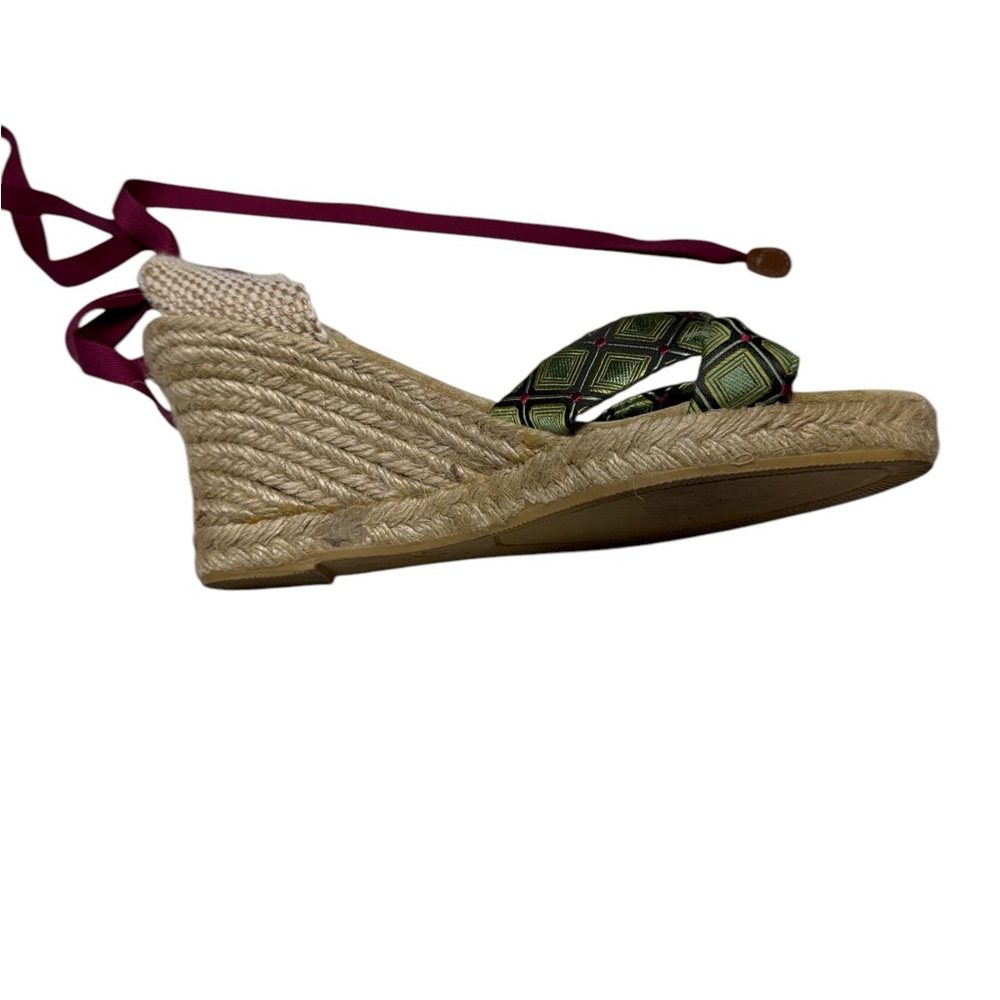 J. Crew Espadrilles with Green and Burgundy Accents - Picture 7 of 10